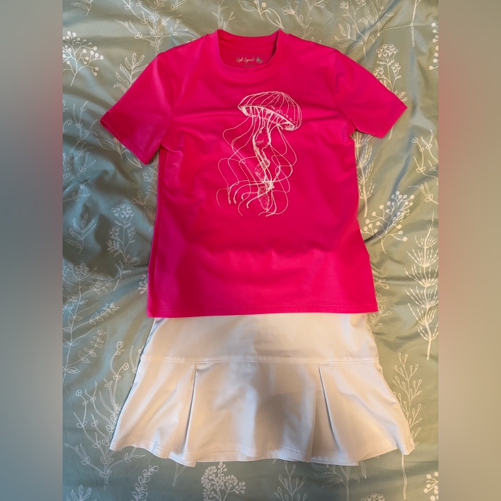Reel Legends Vibrant Pink Jellyfish Tee & Skort Set